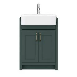 Chatsworth Traditional Green Semi-Recessed Vanity - 600mm Wide -Victorian Plumbing Shop C600SRGRN d2 460
