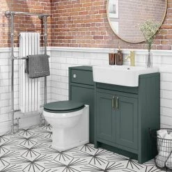 Chatsworth Traditional Green Semi-Recessed Vanity - 600mm Wide -Victorian Plumbing Shop C600SRGRN d4 460