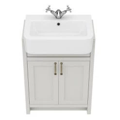 Chatsworth Traditional Grey Semi-Recessed Vanity - 600mm Wide 3 Chatsworth Traditional Grey Semi-Recessed Vanity - 600mm Wide -Victorian Plumbing Shop C600SRGRY D3 460