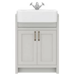 Chatsworth Traditional Grey Semi-Recessed Vanity - 600mm Wide 4 Chatsworth Traditional Grey Semi-Recessed Vanity - 600mm Wide -Victorian Plumbing Shop C600SRGRY D4 460