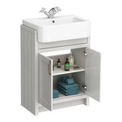 Chatsworth Traditional Grey Semi-Recessed Vanity - 600mm Wide 2 Chatsworth Traditional Grey Semi-Recessed Vanity - 600mm Wide -Victorian Plumbing Shop C600SRGRY d2 460