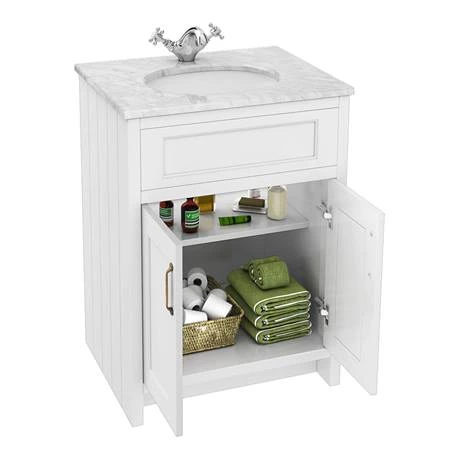 C610WHT-WHT_d1_460.jpg Chatsworth White 610mm Vanity with White Marble Basin Top -Victorian Plumbing Shop C610WHT WHT d1 460