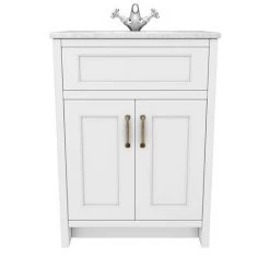 Chatsworth White 610mm Vanity with White Marble Basin Top 2 Chatsworth White 610mm Vanity with White Marble Basin Top -Victorian Plumbing Shop C610WHT WHT n d2 460