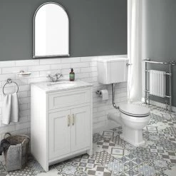 Chatsworth White 610mm Vanity with White Marble Basin Top 4 Chatsworth White 610mm Vanity with White Marble Basin Top -Victorian Plumbing Shop C610WHT WHT n d4 460