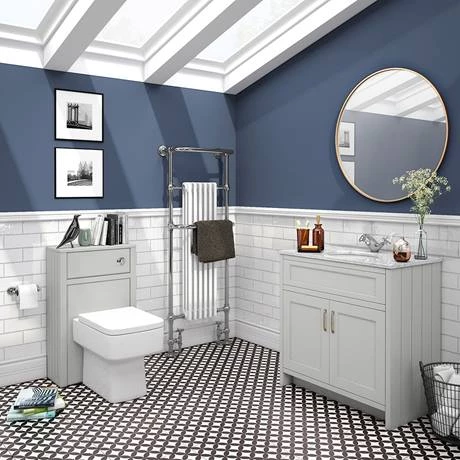 C810GRY-WHT_d5_460.jpg Chatsworth Grey 810mm Vanity with White Marble Basin Top -Victorian Plumbing Shop C810GRY WHT d5 460