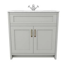 Chatsworth Grey 810mm Vanity with White Marble Basin Top 3 Chatsworth Grey 810mm Vanity with White Marble Basin Top -Victorian Plumbing Shop C810GRY WHT n d1 460