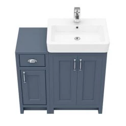 Chatsworth Traditional Blue 560mm Vanity Sink + 300mm Cupboard Unit -Victorian Plumbing Shop C825BLU n d5 460
