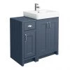 Chatsworth Traditional Blue 560mm Vanity Sink + 300mm Cupboard Unit