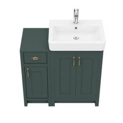 Chatsworth Traditional Green 560mm Vanity Sink + 300mm Cupboard Unit -Victorian Plumbing Shop C825GRN d5 460