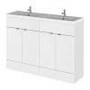 Hudson Reed Fusion 1200mm Gloss White Full Depth Floorstanding Unit & Double Basin