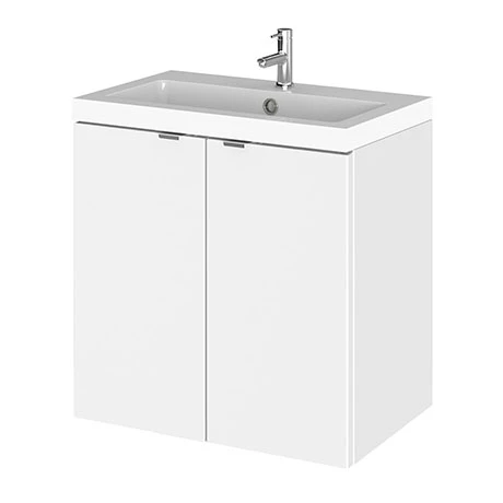 CBI140_P.jpg Hudson Reed Fusion 500mm Gloss White Full Depth Wall Hung 2-Door Unit & Basin -Victorian Plumbing Shop CBI140 P