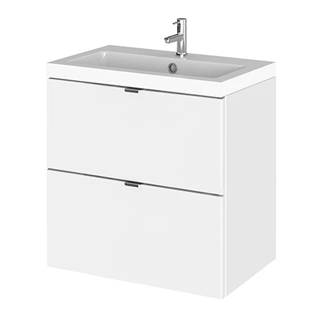 CBI141_P.jpg Hudson Reed Fusion 500mm Gloss White Full Depth Wall Hung 2-Drawer Unit & Basin -Victorian Plumbing Shop CBI141 P