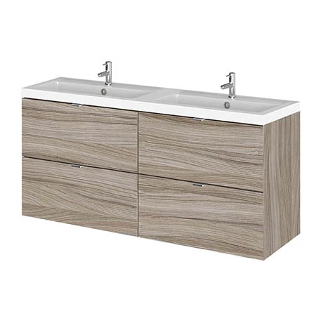 CBI232_P.jpg Hudson Reed 1200mm Driftwood Full Depth Wall Hung 4-Drawer Unit & Double Basin -Victorian Plumbing Shop CBI232 P