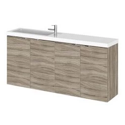 Hudson Reed 1200mm Driftwood Wall Hung Compact Combination Unit (600 Vanity x 2)