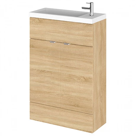 CBI306_p.jpg Hudson Reed Fusion Natural Oak 605x260mm Compact Vanity Unit & Basin -Victorian Plumbing Shop CBI306 p