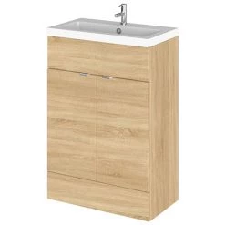Hudson Reed Fusion Natural Oak 605x360mm Vanity Unit & Basin
