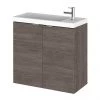 Hudson Reed 600mm Grey Avola Wall Hung Compact Unit & Basin