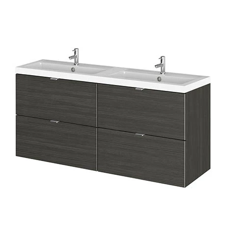 CBI632_P.jpg Hudson Reed 1200mm Hacienda Black Full Depth Wall Hung 4-Drawer Unit & Double Basin -Victorian Plumbing Shop CBI632 P