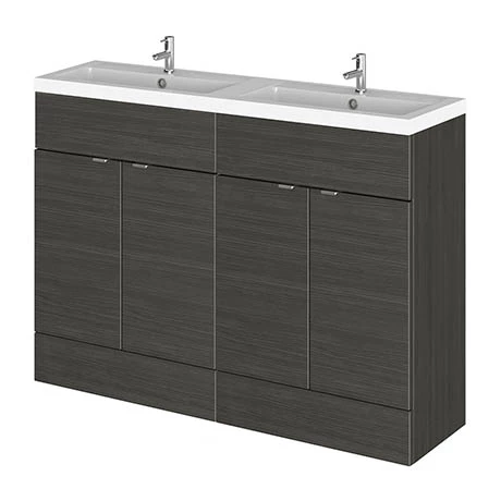 CBI634_P.jpg Hudson Reed Fusion 1200mm Black Full Depth Floorstanding Unit & Double Basin -Victorian Plumbing Shop CBI634 P