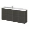 Hudson Reed 1200mm Hacienda Black Wall Hung Compact Combination Unit (600 Vanity x 2)