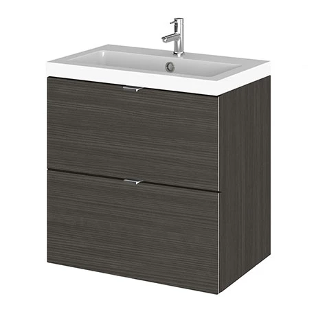 CBI641_P.jpg Hudson Reed Fusion 500mm Hacienda Black Full Depth Wall Hung 2-Drawer Unit & Basin -Victorian Plumbing Shop CBI641 P
