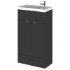 Hudson Reed Fusion Gloss Grey 505x260mm Compact Vanity Unit & Basin