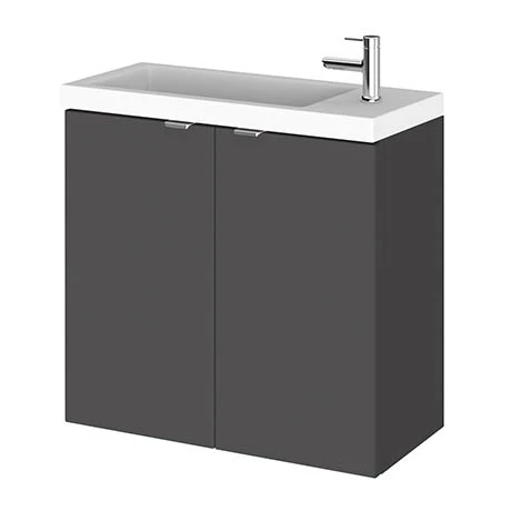 CBI929_P.jpg Hudson Reed 600mm Gloss Grey Wall Hung Compact Unit & Basin -Victorian Plumbing Shop CBI929 P