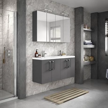 CBI933_D2_460.jpg Hudson Reed 1200mm Gloss Grey Wall Hung Combination Unit & Double Basin (600 Vanity x 2) -Victorian Plumbing Shop CBI933 D2 460