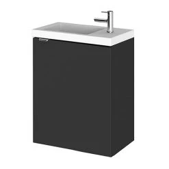 Hudson Reed 400mm Gloss Grey Wall Hung Compact Unit & Basin