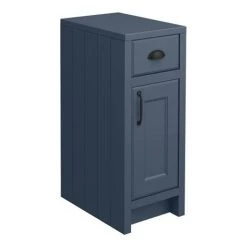 Chatsworth Traditional Blue Double Basin Vanity + Cupboard Combination Unit with Matt Black Handles -Victorian Plumbing Shop CBLU142PKMB d3 460