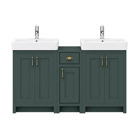 CGRN142PK_d2_460.jpg Chatsworth Traditional Green Double Basin Vanity + Cupboard Combination Unit -Victorian Plumbing Shop CGRN142PK d2 460