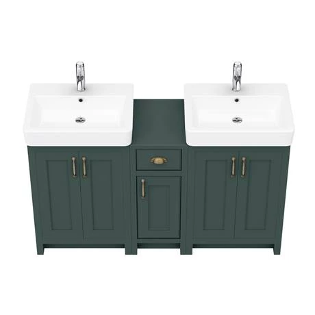CGRN142PK_d4_460.jpg Chatsworth Traditional Green Double Basin Vanity + Cupboard Combination Unit -Victorian Plumbing Shop CGRN142PK d4 460