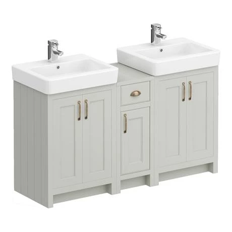 CGRY142PK-n-d1_460.jpg Chatsworth Traditional Grey Double Basin Vanity + Cupboard Combination Unit -Victorian Plumbing Shop CGRY142PK n d1 460