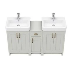 Chatsworth Traditional Grey Double Basin Vanity + Cupboard Combination Unit 2 Chatsworth Traditional Grey Double Basin Vanity + Cupboard Combination Unit -Victorian Plumbing Shop CGRY142PK n d2 460