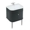 Burlington Chalfont 650mm Matt Black Single Drawer Vanity Unit with Chrome Handle