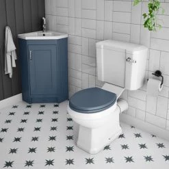 Chatsworth Traditional Blue Corner Vanity Unit 2 Chatsworth Traditional Blue Corner Vanity Unit -Victorian Plumbing Shop CHATCRNBLU D3 460
