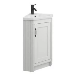 Chatsworth Traditional Grey Corner Vanity Unit with Matt Black Handle 3 Chatsworth Traditional Grey Corner Vanity Unit with Matt Black Handle -Victorian Plumbing Shop CHATCRNGRYMB d3 460