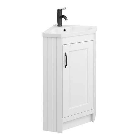 CHATCRNWHTMB_d3_460.jpg Chatsworth Traditional White Corner Vanity Unit with Matt Black Handle -Victorian Plumbing Shop CHATCRNWHTMB d3 460