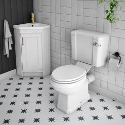 Chatsworth Traditional White Corner Vanity Unit -Victorian Plumbing Shop CHATCRNWHT d2 460