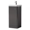 Cruze 400mm Curved Gloss Grey Vanity Unit