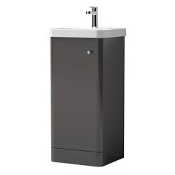Cruze 400mm Curved Gloss Grey Vanity Unit