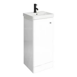 Cruze 400mm Curved Gloss White Vanity Unit 2 Cruze 400mm Curved Gloss White Vanity Unit -Victorian Plumbing Shop CRZ4VW d2 460
