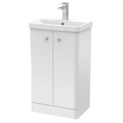 Cruze 500mm Curved Gloss White Vanity Unit