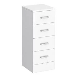 Cove White Gloss Double Basin Vanity + Drawer Combination Unit -Victorian Plumbing Shop CV1400PK d2 460