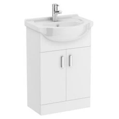 Cove White Gloss Double Basin Vanity + Drawer Combination Unit -Victorian Plumbing Shop CV1400PK d3 460