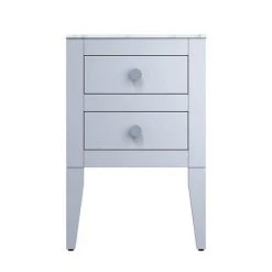Crosswater Canvass Storm Grey Matt 485mm Double Drawer Unit with Carrara Marble Effect Worktop -Victorian Plumbing Shop CV485WLSG D3 460