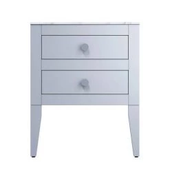 Crosswater Canvass Storm Grey Matt 600mm Double Drawer Unit with Carrara Marble Effect Worktop -Victorian Plumbing Shop CV600WLSG D1 460