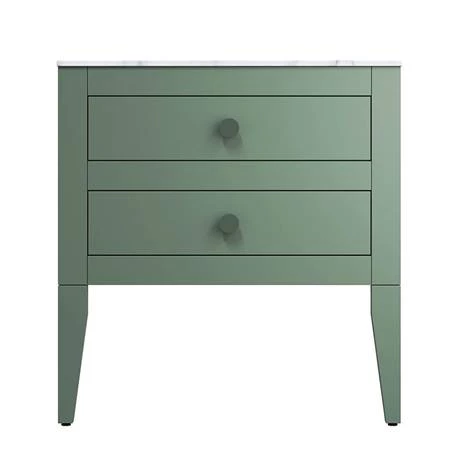 CV700WLSGR_D2_460.jpg Crosswater Canvass Sage Green 700mm Double Drawer Unit with Carrara Marble Effect Worktop -Victorian Plumbing Shop CV700WLSGR D2 460