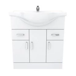 Cove White 750mm Vanity Unit 5 Cove White 750mm Vanity Unit -Victorian Plumbing Shop CV750 D5 460