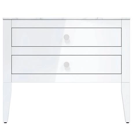 CV900WLWG_D2_460.jpg Crosswater Canvass White Gloss 900mm Double Drawer Unit with Carrara Marble Effect Worktop -Victorian Plumbing Shop CV900WLWG D2 460